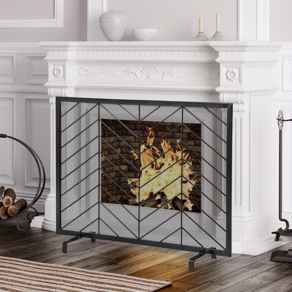 Costway 38 x 31 Inch Single Panel Fireplace Screen...