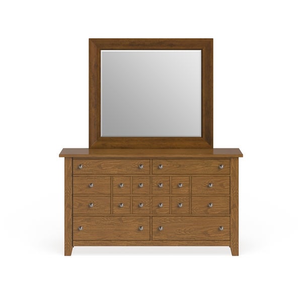 Copper Grove Epper Aged Oak 7-drawer Dresser and Mirror Set - - 20689402