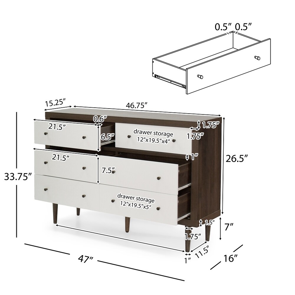 Nystrom 2 Piece Double Dresser and 4 Drawer Dresser Bedroom Set by Christopher Knight Home