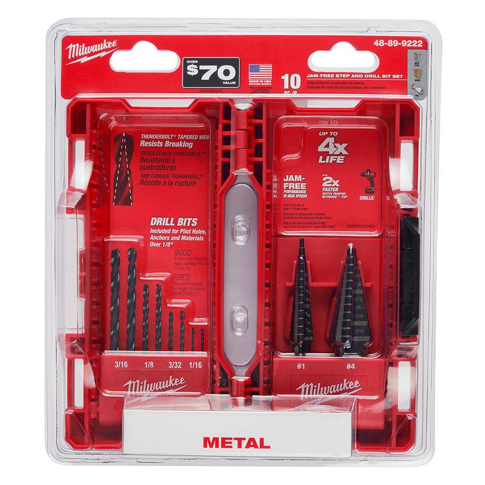 MW Black Oxide Step Drill Bit Set (10-Piece) 48-89-9222