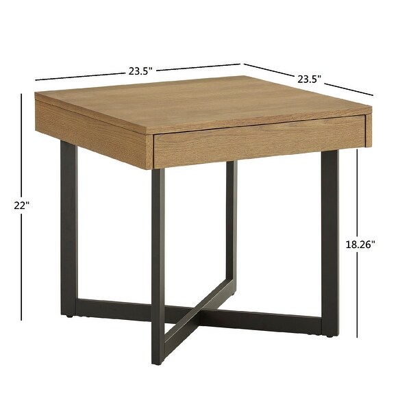 Eldersley Wood Finish End Table with One Drawer by iNSPIRE Q Modern