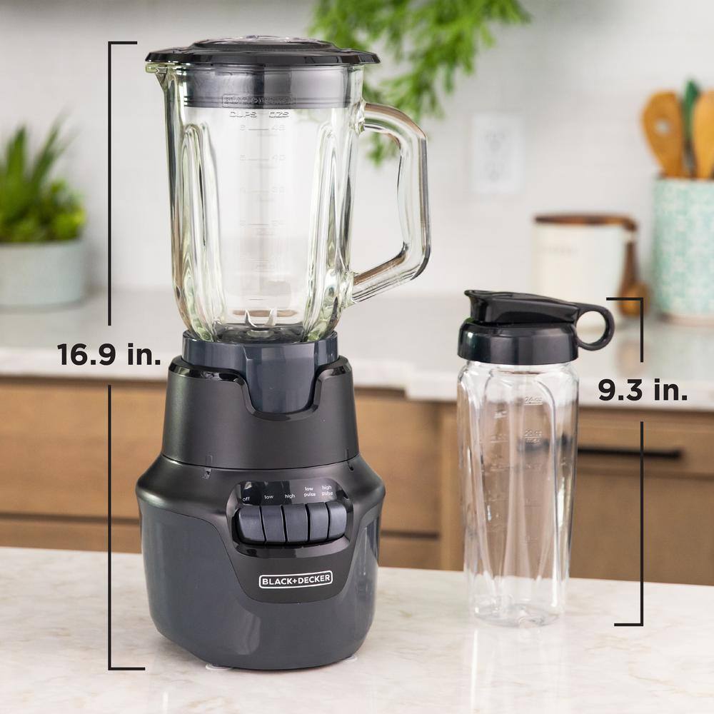 BLACK+DECKER Helix Performance 48 oz. 4-Speed Matte Black Blender BL1610BG-P