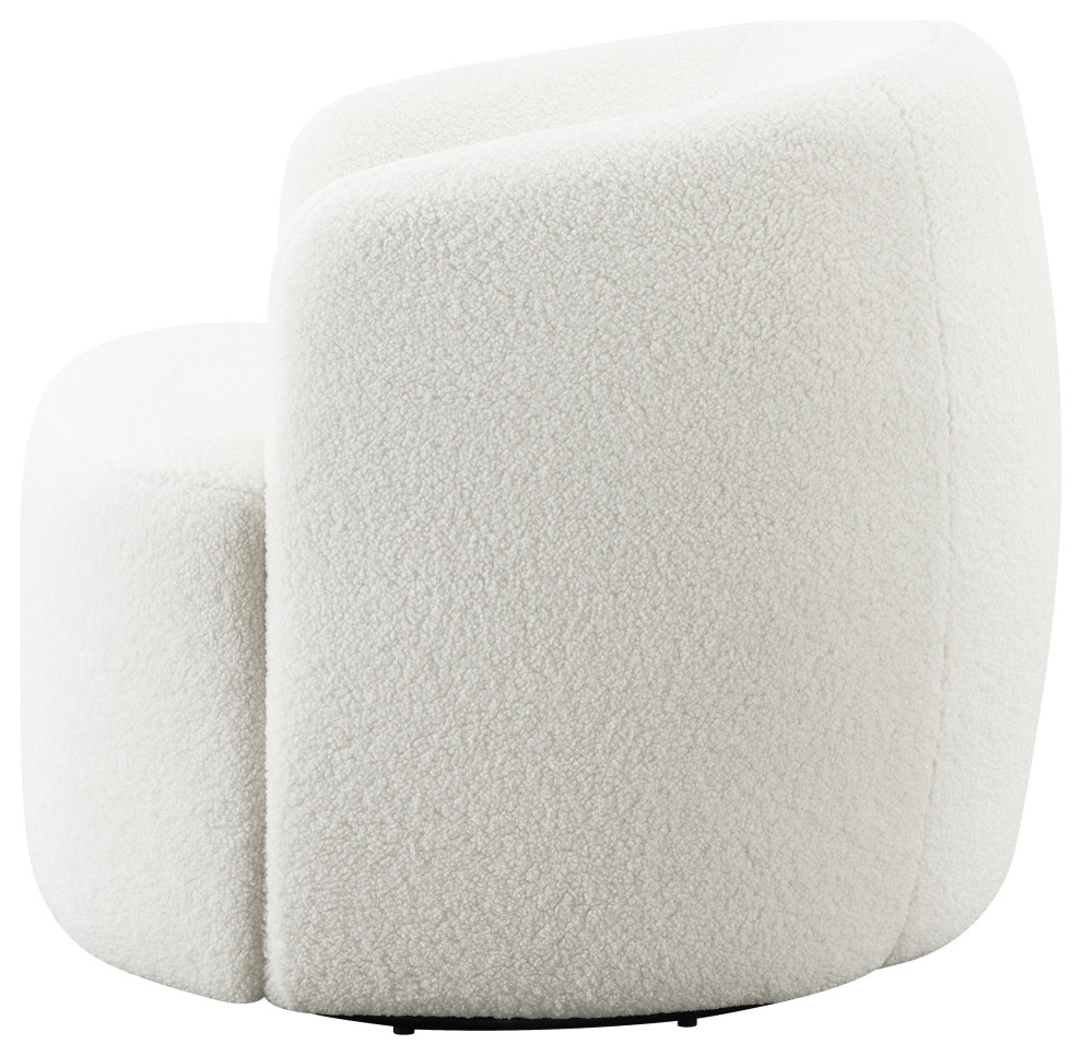 Hudson Upholstered Swivel Chair Natural   Modern   Armchairs And Accent Chairs   by Modon  Houzz