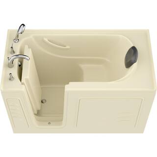 Universal Tubs Safe Premier 60 in. x 30 in. Left Drain Walk-In Non-Whirlpool Bathtub in Biscuit HD3060WILBS-CP