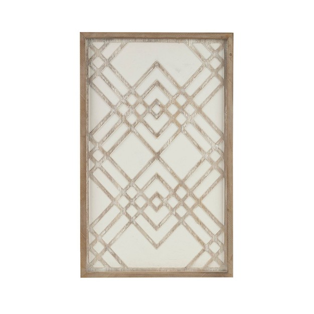 Exton Geo Carved Decorative Wall Wood Panel Natural white Madison Park