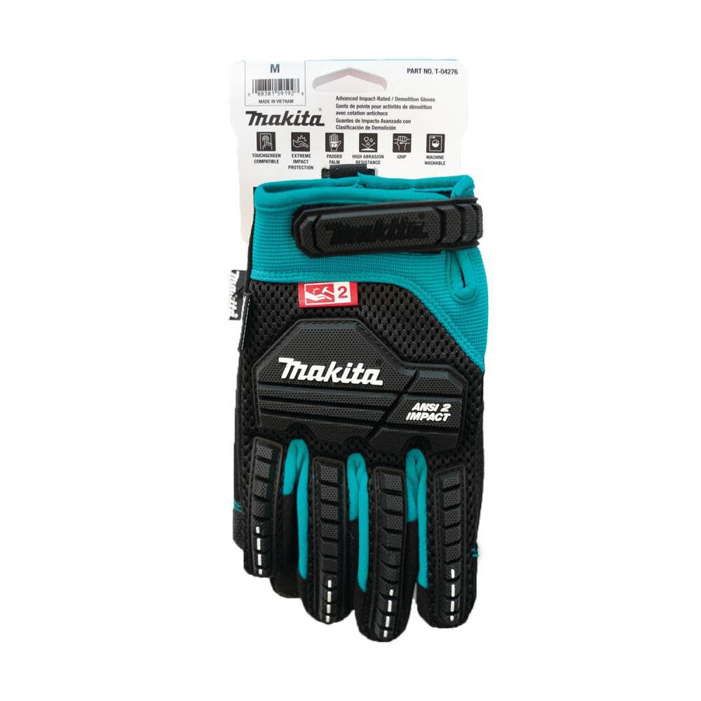 Makita Advanced ANSI 2 Impact Rated Demolition Gloves Medium T-04276 from Makita