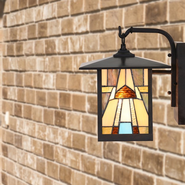 1 light Mona Mission Style Outdoor Wall Lantern Sconce Bronze River Of Goods