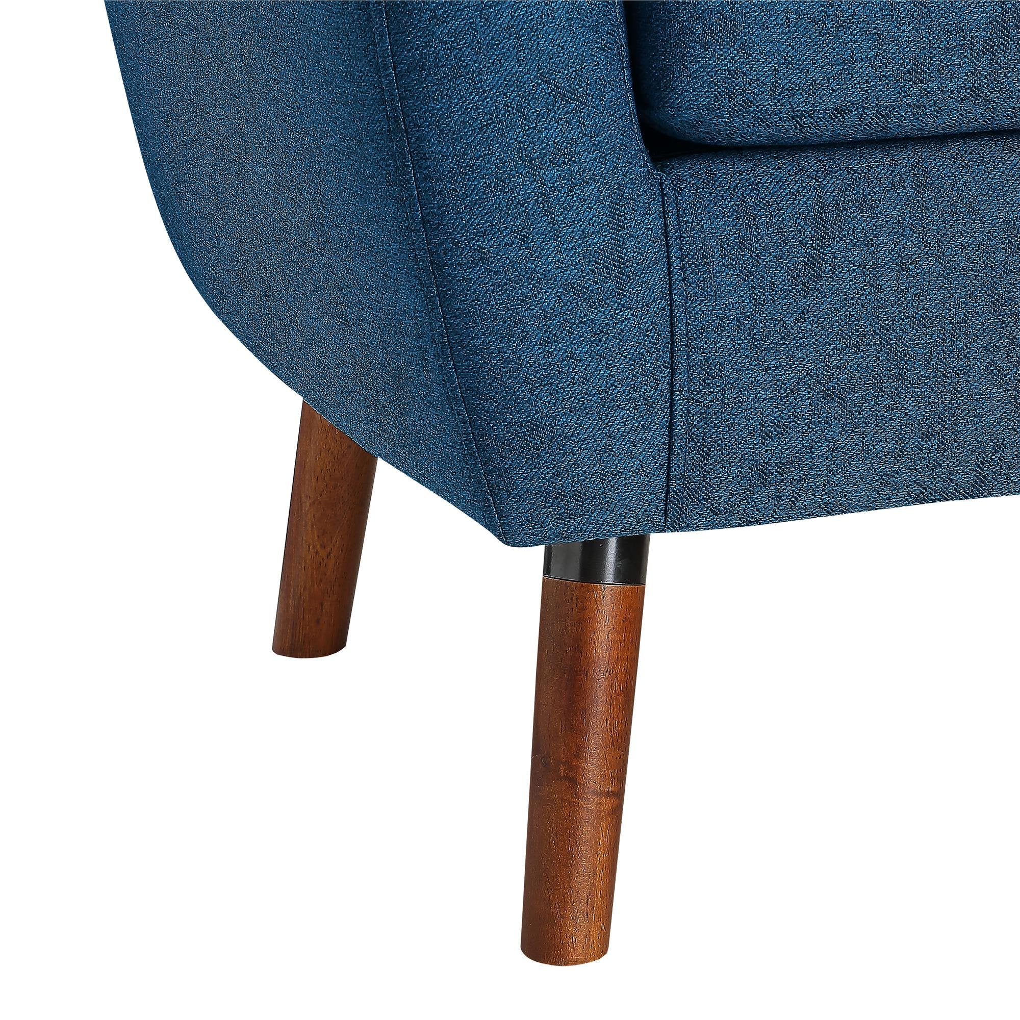 Queer Eye Brie Accent Chair, Living Room and Bedroom Furniture, Blue Linen