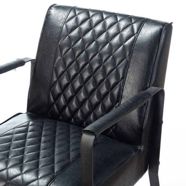 Lagash Mid Century Modern PU Leather Accent Armchair with Tufted Back by HULALA HOME