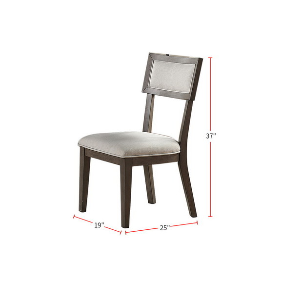 White Fabric Upholstery Dining Chair  Grey (Set of...