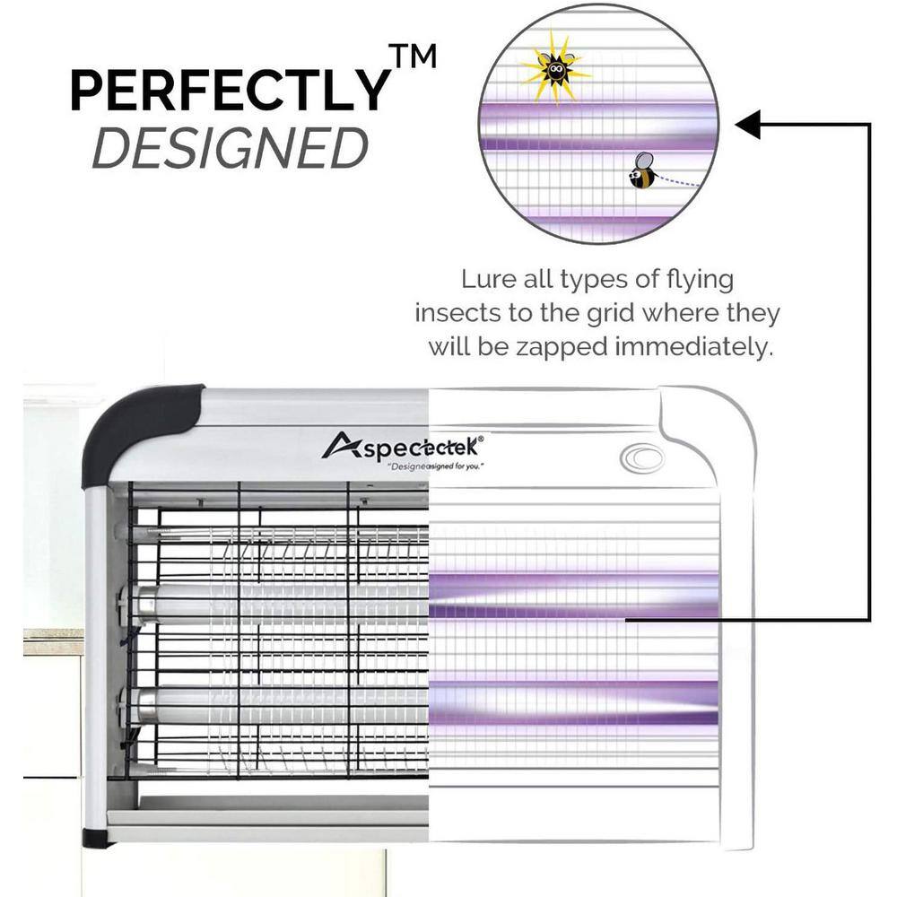 Aspectek 20-Watt Bug Zapper and Electric Indoor Insect Killer Including 2 Free Replacement Bulbs W6HR292-5