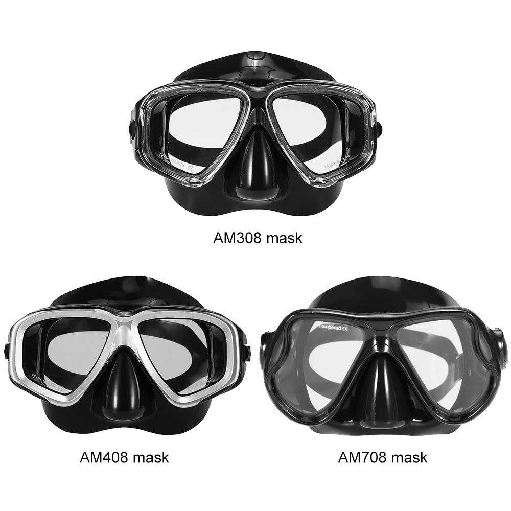 Lixada Adults Freediving Mask Anti-Fog Diving Snorkeling Swimming Mask Tempered Glass Lens Goggles Men Women