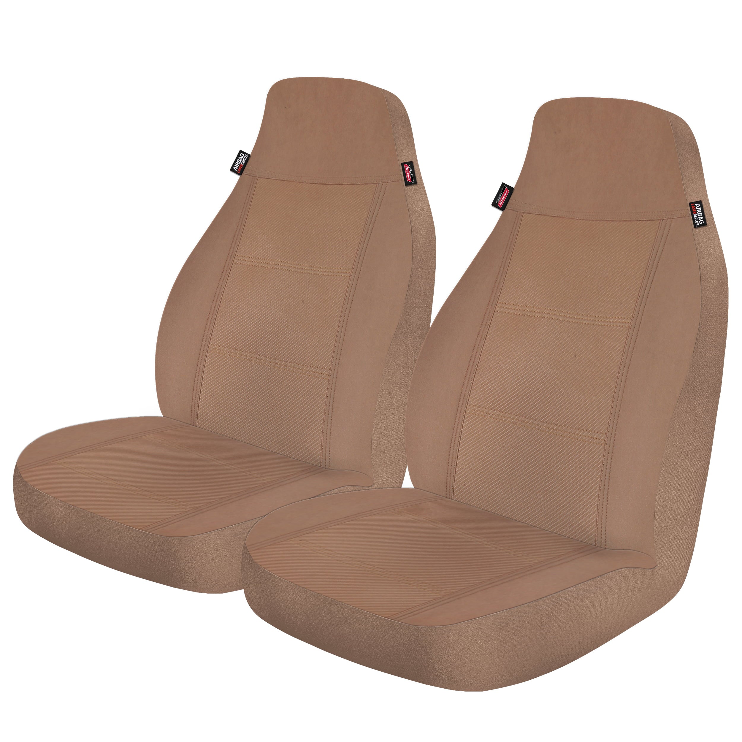 Genuine Dickies Universal 2 Piece Noah Cloth Car Seat Covers Beige， 806418