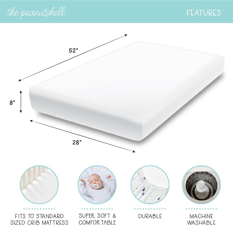 The Peanutshell 2-Pack Sleepy Elephant Crib Sheets