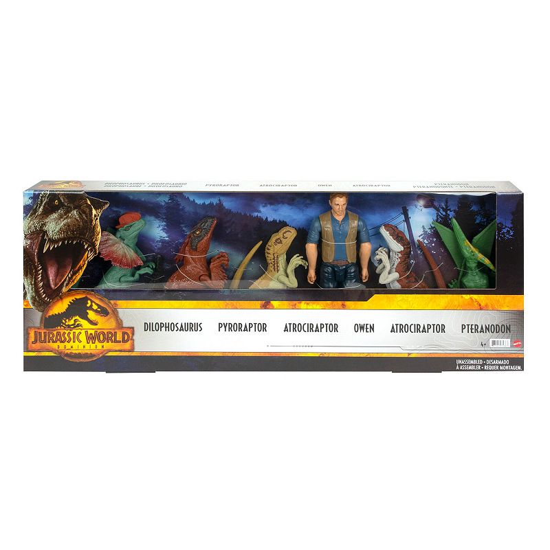 Mattel Jurassic World 6-Pack Basic 12-Inch Figure and Dinosaurs