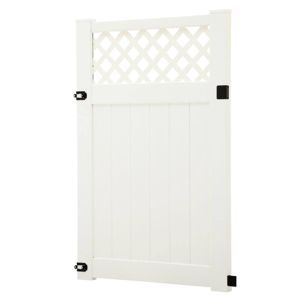 Barrette Outdoor Living Valley 4 ft. W x 6 ft. H White Vinyl Un-Assembled Fence Gate 73024929