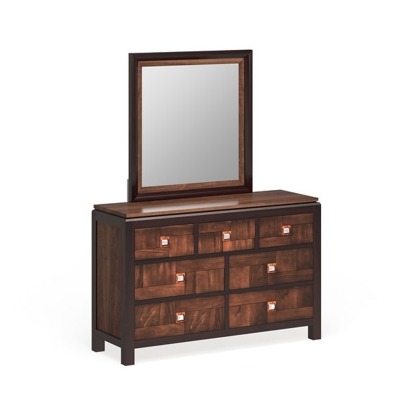 Furniture of America Zuza Walnut 2-piece Dresser and Mirror Set - - 20831082