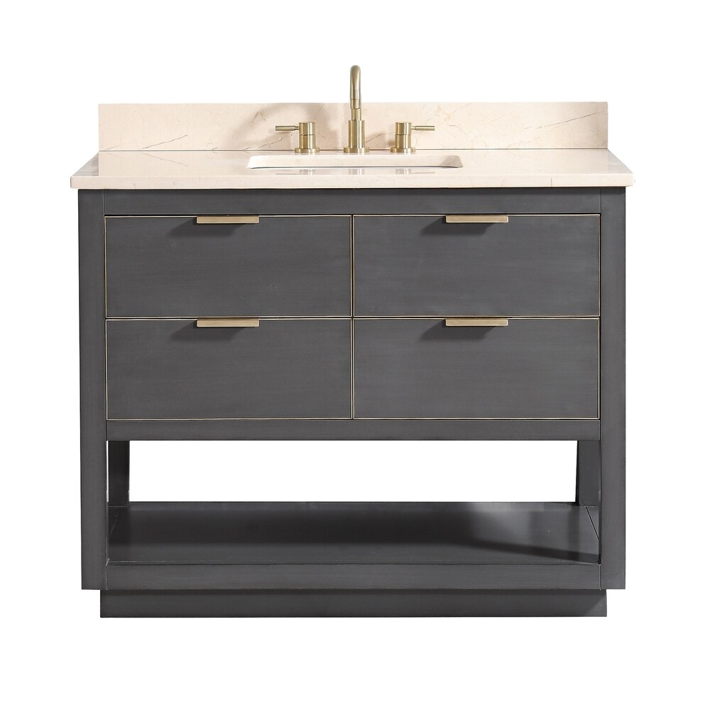 Avanity ie 43 in. Vanity Combo in Twilight Gray with Gold Trim