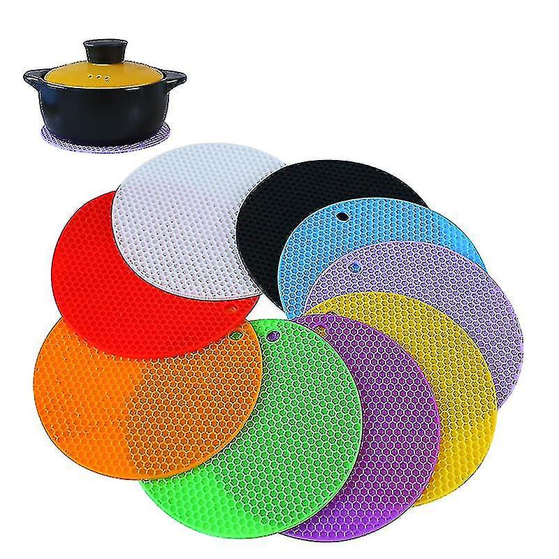 Multi-function Coaster Slip Anti-pad 18cm Round Heat-resistant Honeycomb Silicone Coaster Kitchen Tools Holder Mats