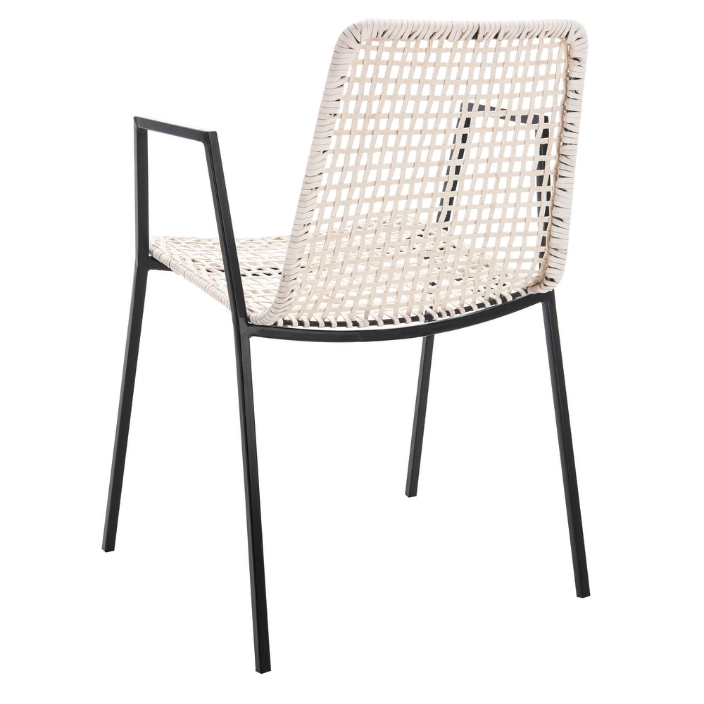 SAFAVIEH Wynona Woven White Leather Dining Chairs (Set of 2)   20\