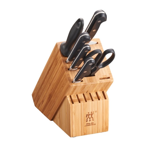 Zwilling Professional S Knife Set With Block Chef s Knife Serrated Utility Knife 7 Piece Black