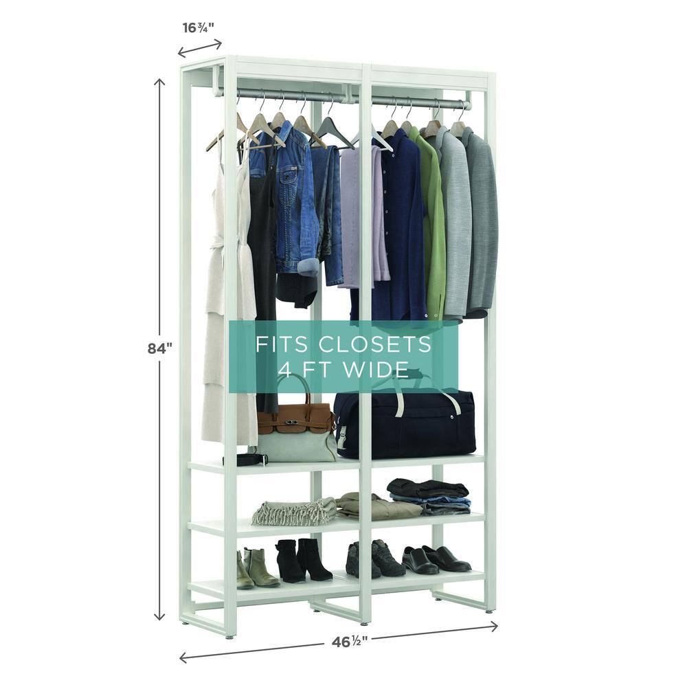 CLOSETS By LIBERTY 46.5 in. W White Adjustable Tower Wood Closet System with 8 Shelves HS4400-RW-04