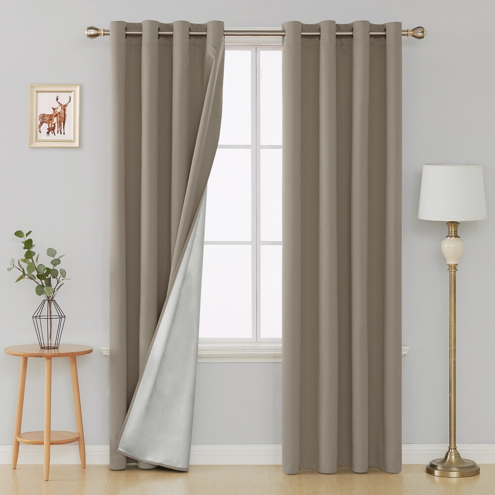 Deconovo Silver Coating Curtain Panel Pair(2 Panel)