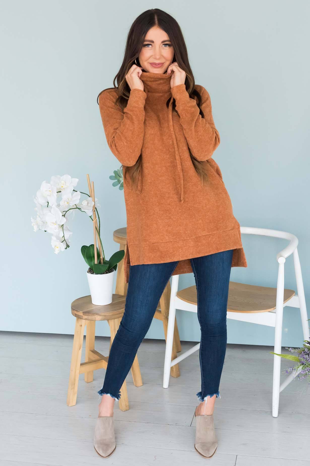 Comfy Cozy Modest Turtleneck Sweater