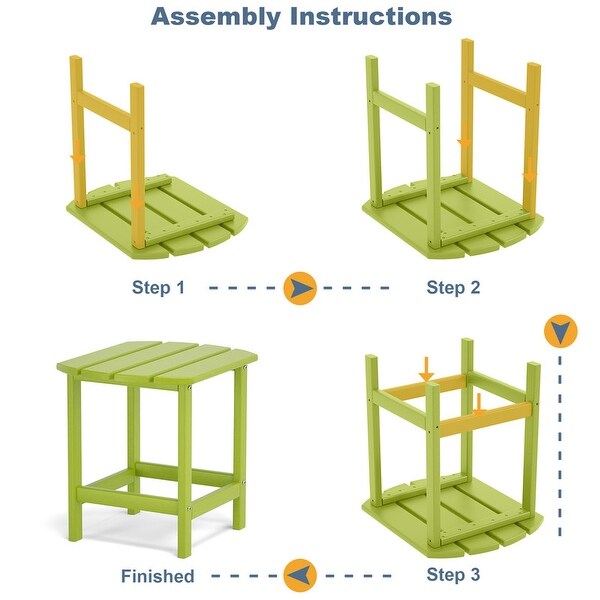 Patio Adirondack Side Table，Outdoor End Tables HDPE AllWeather Resistant