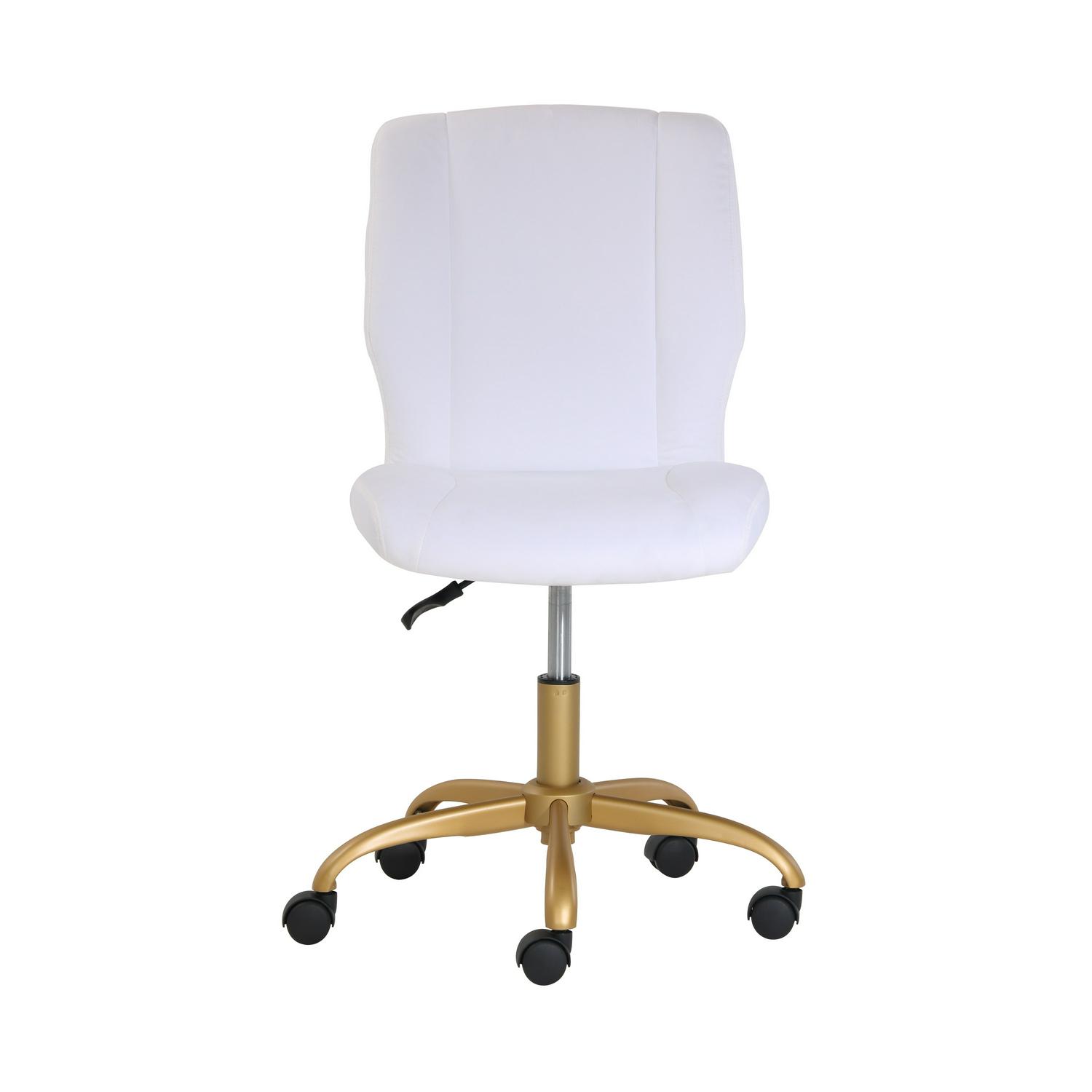 Mainstays Plush Velvet Office Chair White  Crowdfused