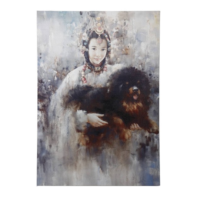 Tibetan Lady And Tibetan Mastiff Wall Art A amp b Home