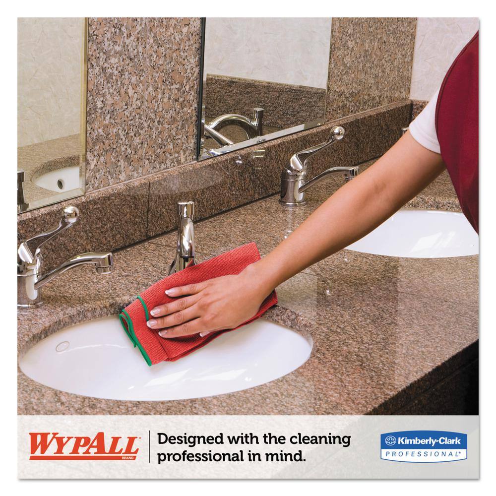 WYPALL 15-34 in. x 15-34 in. Microfiber Cloth Reusable in Red (6-Pack 4-PackCarton) KCC83980