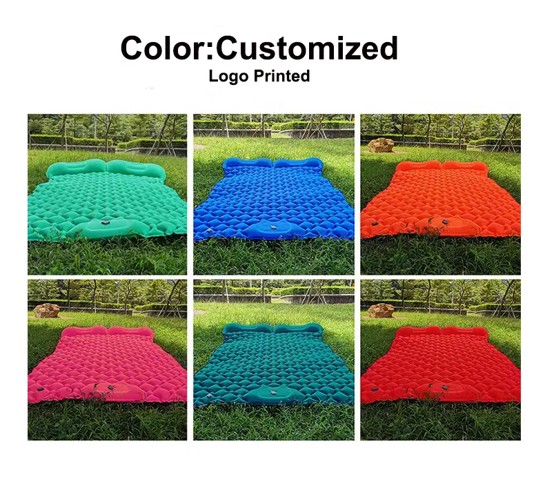 Camping Mat 1 2 Person Ultralight Inflatable Mattress Air bed Sleeping Pad Folding Air Mattress With Pillow