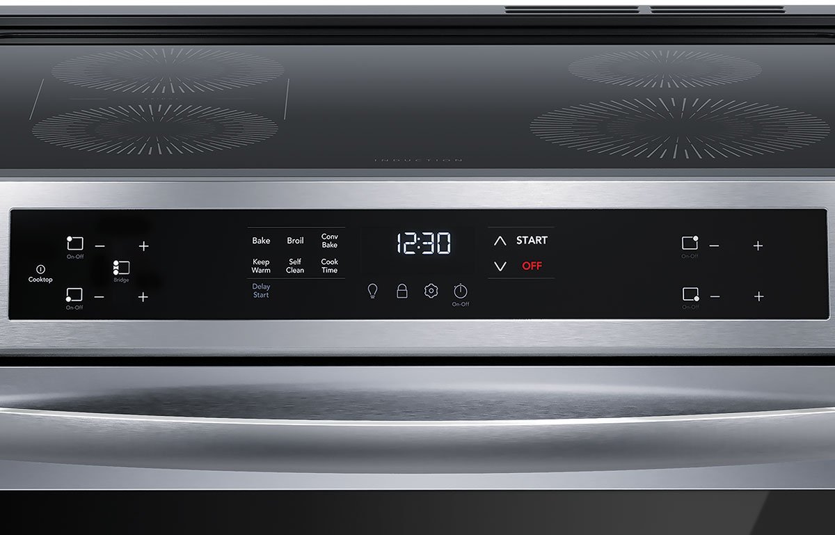 Frigidaire ADA 30-Inch Front Control Induction Range with Convection Bake in Stainless Steel