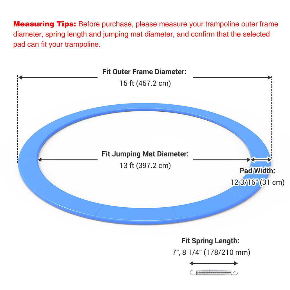 Yescom Trampoline Part 12 13 14 15 foot Safety Pad Blue Padding