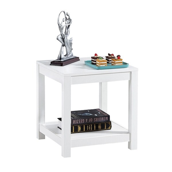 Side table ， 2-tier Small Space End Table with Storage Shelf