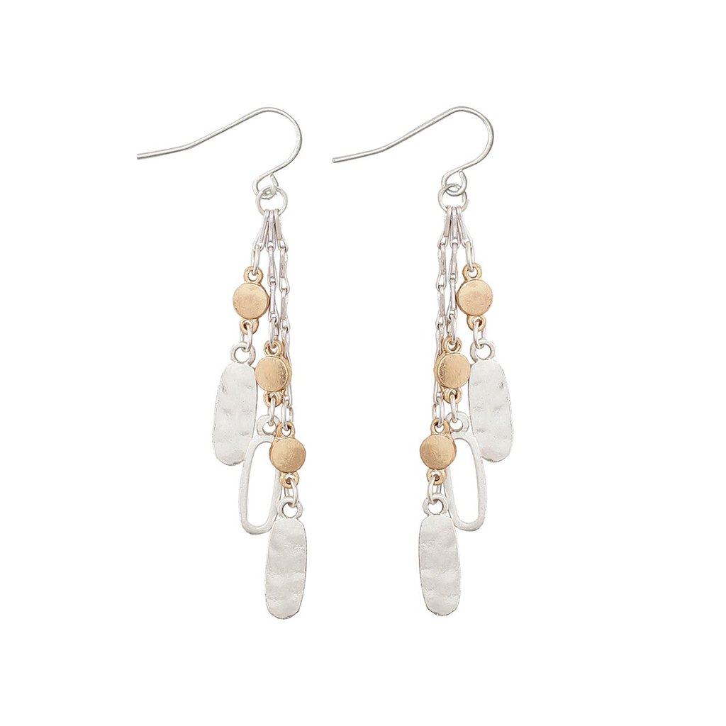 Periwinkle by Barlow  Two-Tone Artisan Dangles Earrings