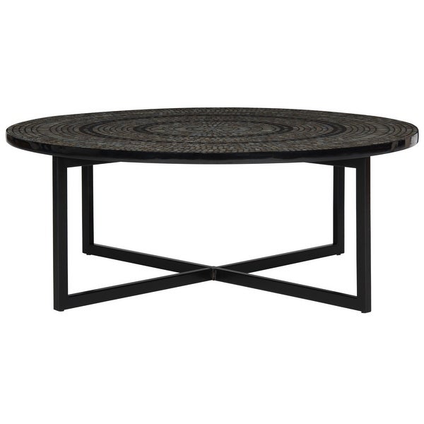 SAFAVIEH Cheyenne Grey Round Coffee Table - 39.8