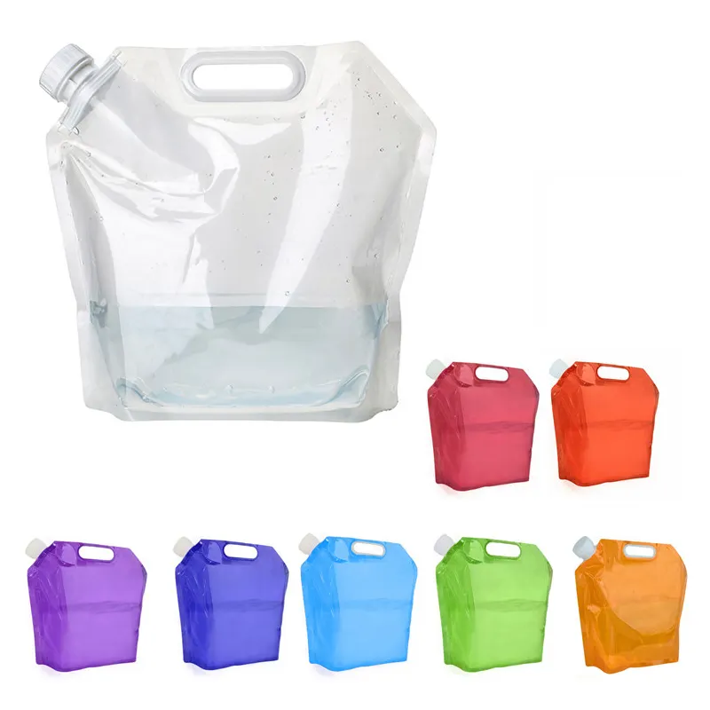 Outdoor Water Bucket Foldable PE Water Bottle Container for Camping Hiking Picnic BBQ Water Bucket Plastic with Faucet Tap