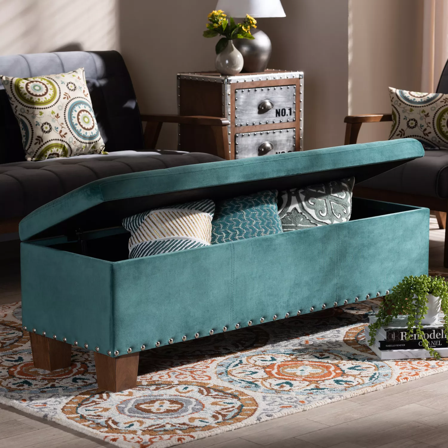 Baxton Studio Hannah Storage Ottoman