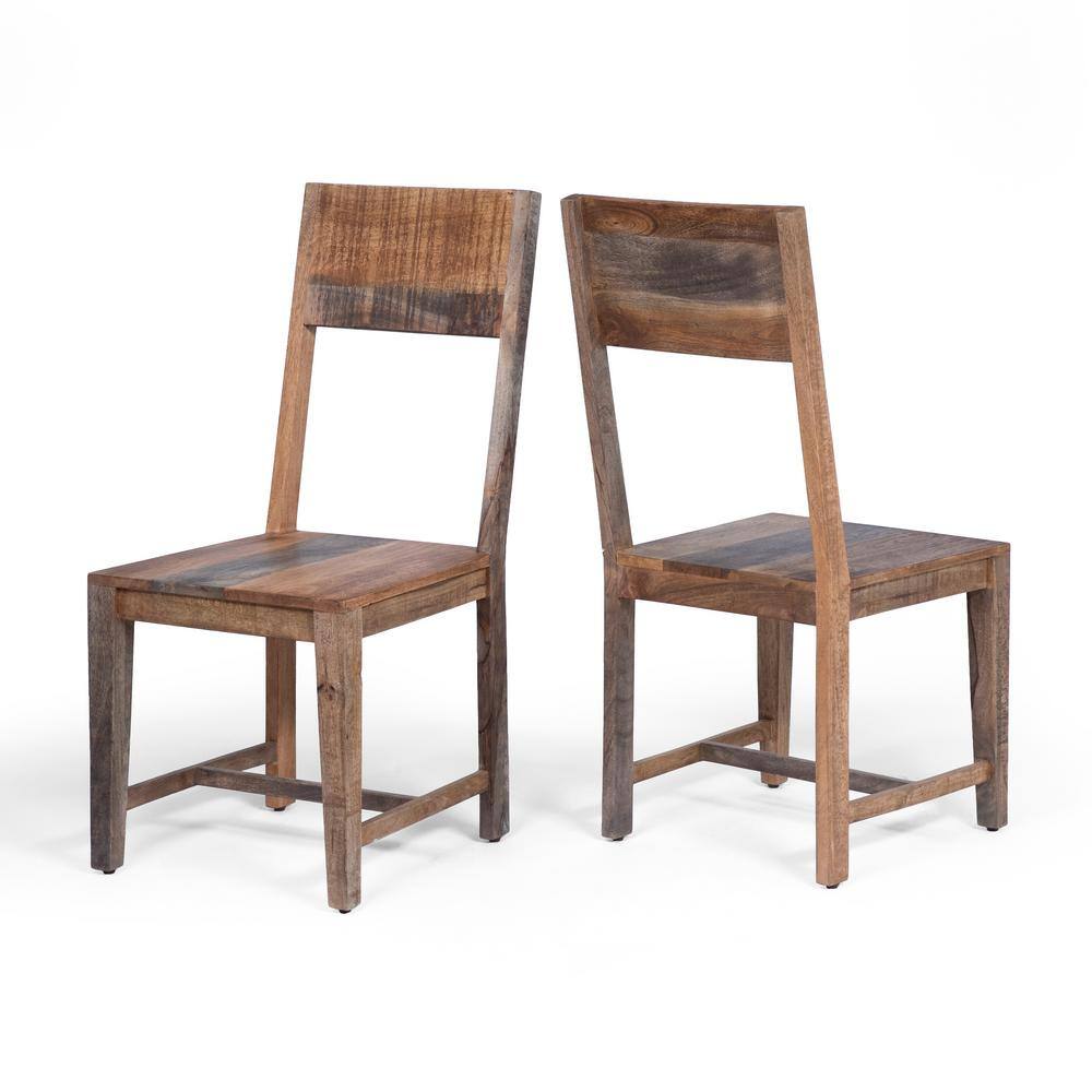 Furniture of America Sunniva Natural Solid Mango Wood Dining Side Chair (Set of 2) IDF-51030