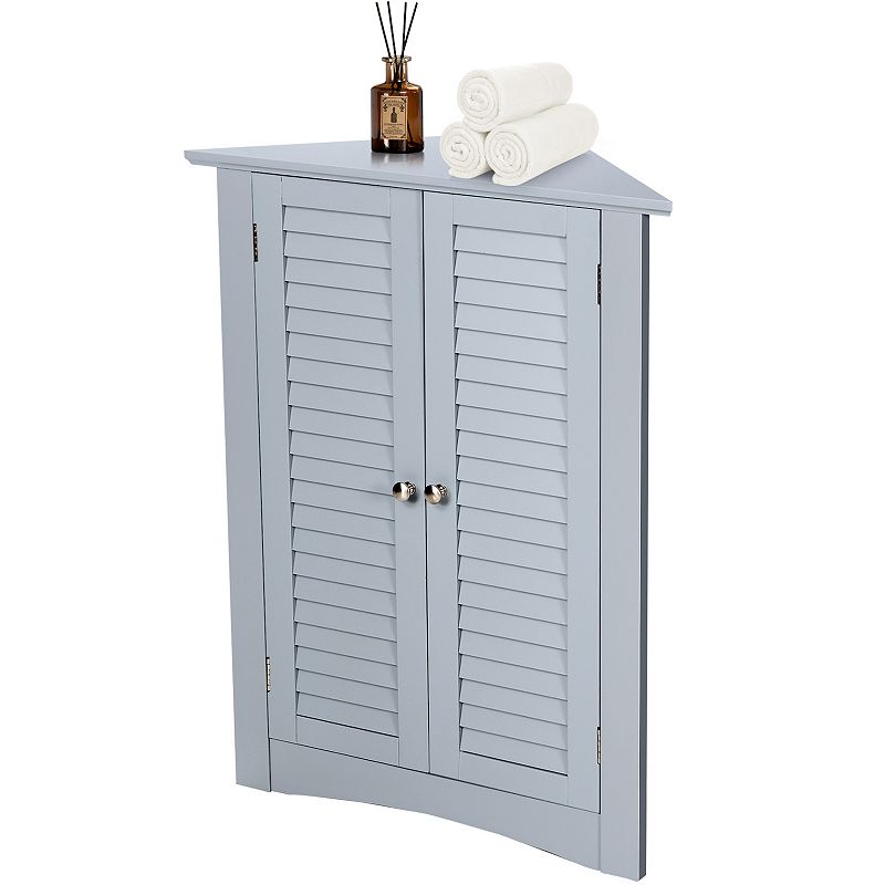 Bathroom Corner Storage Freestanding Floor Cabinet With Shutter Door