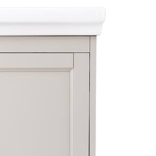 Home Decorators Collection Evie 24 in. W x 18 in. D Vanity Cabinet in Grey with Vitreous China Vanity Top in White with White Sink EIGVT2418D