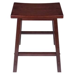 WINSOME WOOD Satori 24 in. Saddle Seat Walnut Counter Stool 94084