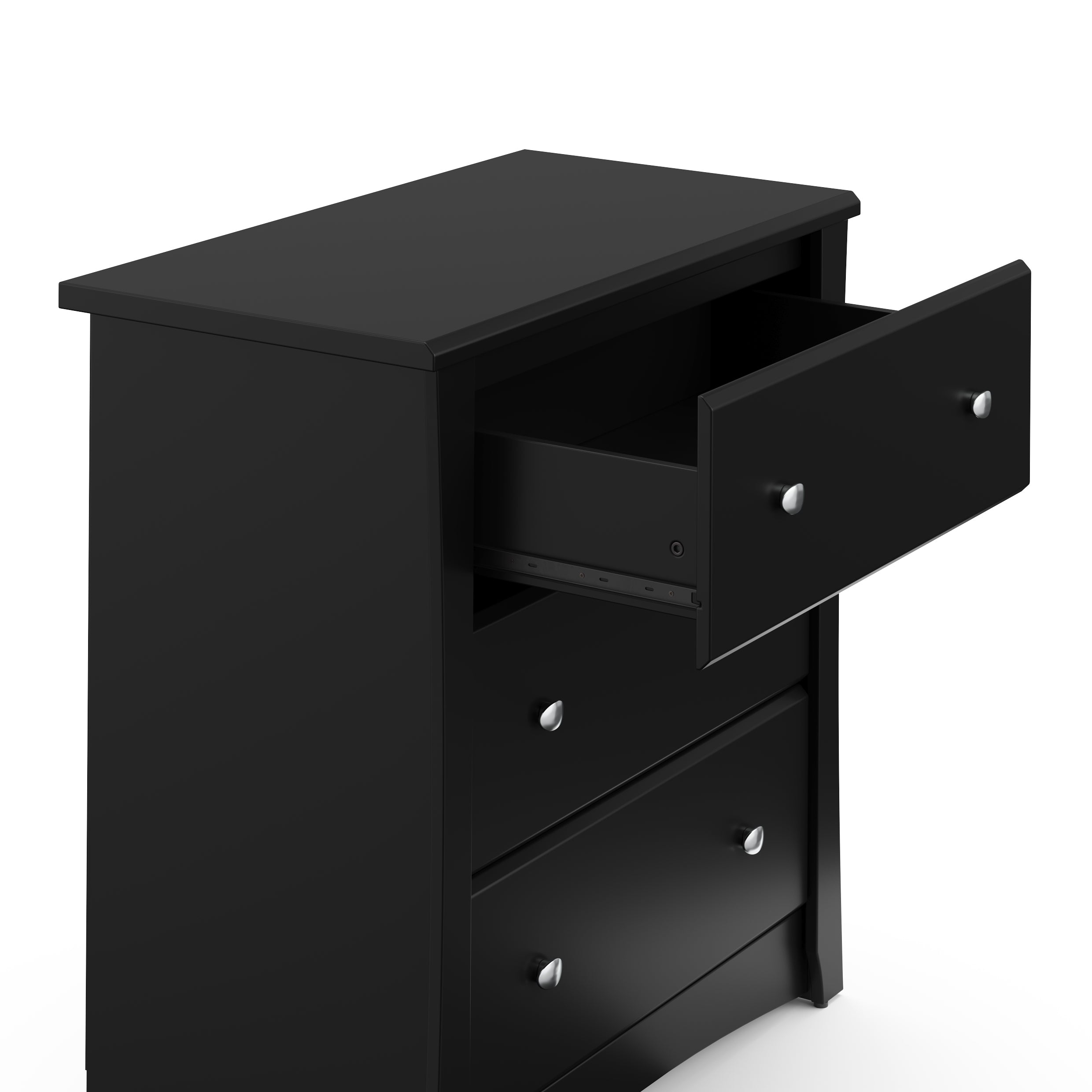 Storkcraft Crescent 3 Drawer Modern Dresser Black