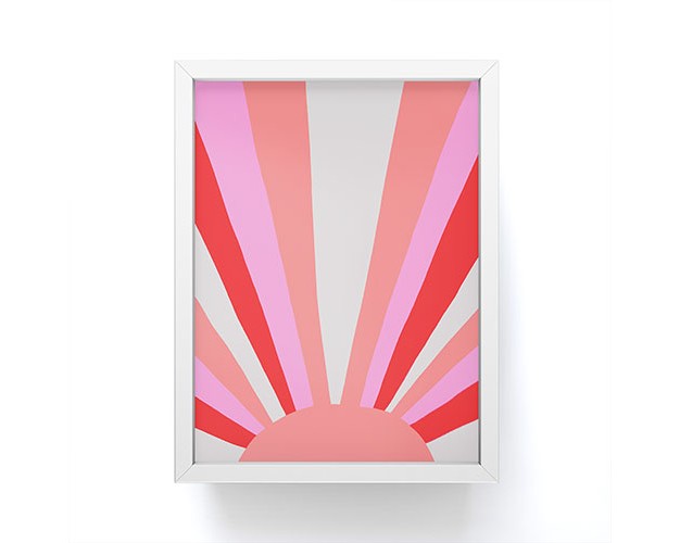 Sunshinecanteen Sunshine Love Coral Framed Mini Art Society6