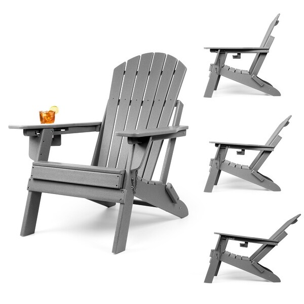 Vrakae Adjustable and Folding Adirondack Chair with Cup Holder