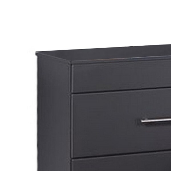 Vin 23 Inch Modern Nightstand， 2 Drawers， Simple Design， Charcoal Gray - - 36884159