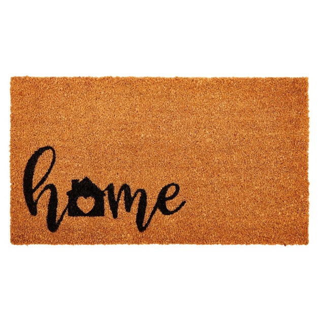 Juvale Heart Home Natural Coco Coir Front Door Welcome Mat For Front Porch Home Decor 17 X 30 Inches