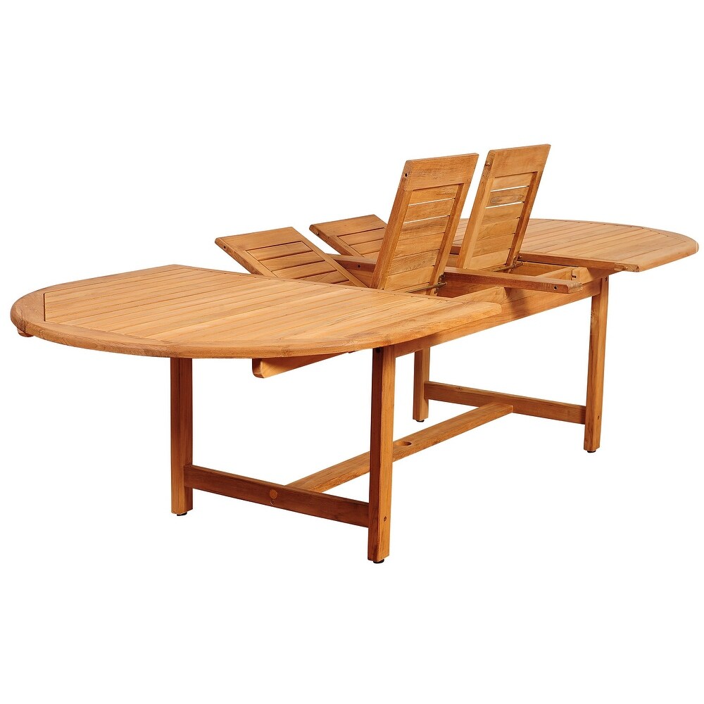 Amazonia District 11 Piece Outdoor Dining Set Teak Wicker Patio Furniture